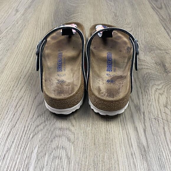 Birkenstock Gizeh Sandals Womens Size 5 EU 36 Navy Floral Narrow Made Germany - Picture 4 of 10
